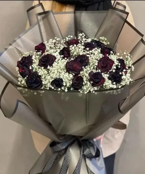 Midnight Black Rose Bouquet - Image 2